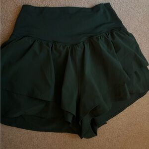 Aerie Dark Green Layered Athletic Shorts